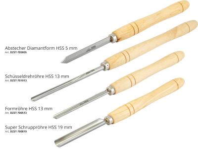 STUBAI HSS Drechselwerkzeug SET 4-teilig